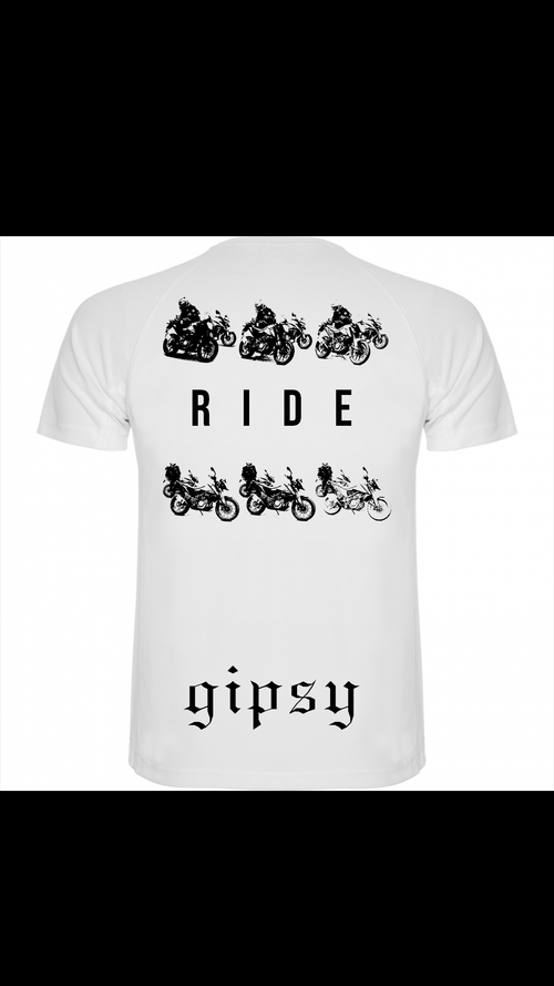 Polera gipsy deportiva blanca manga corta 100% poliéster piqué