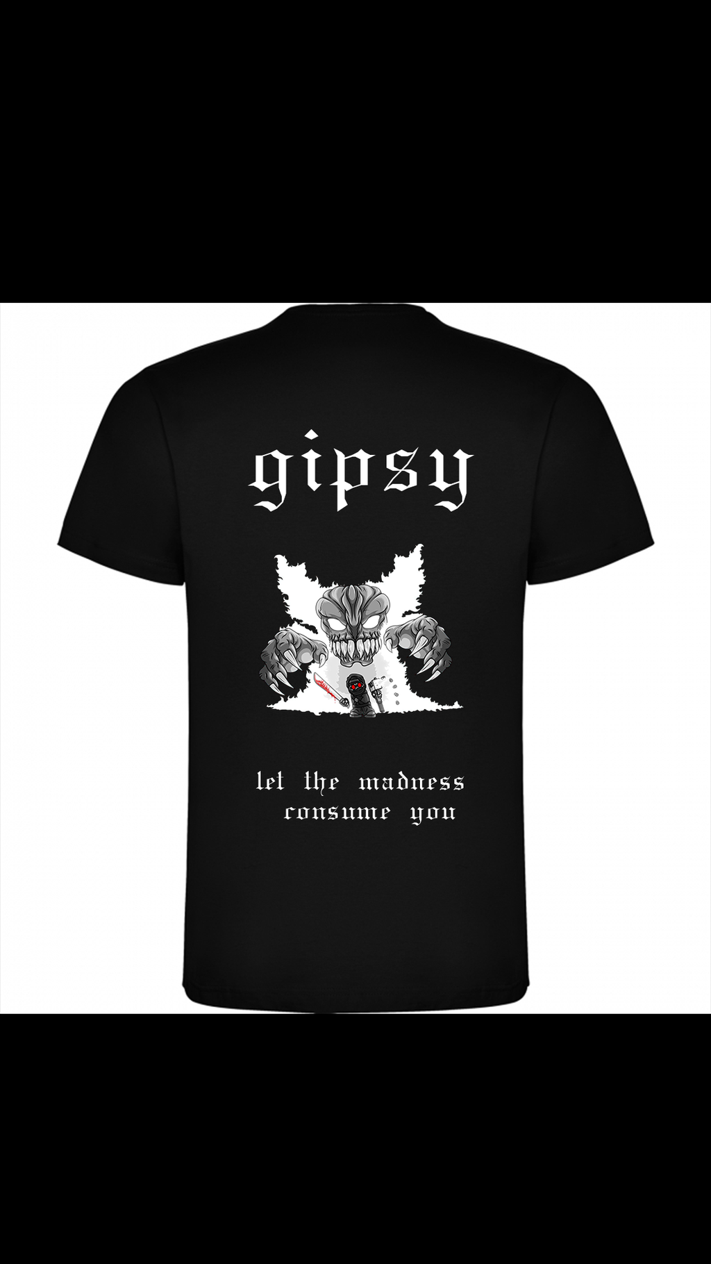 Polera gipsy negra manga corta 100% algodón