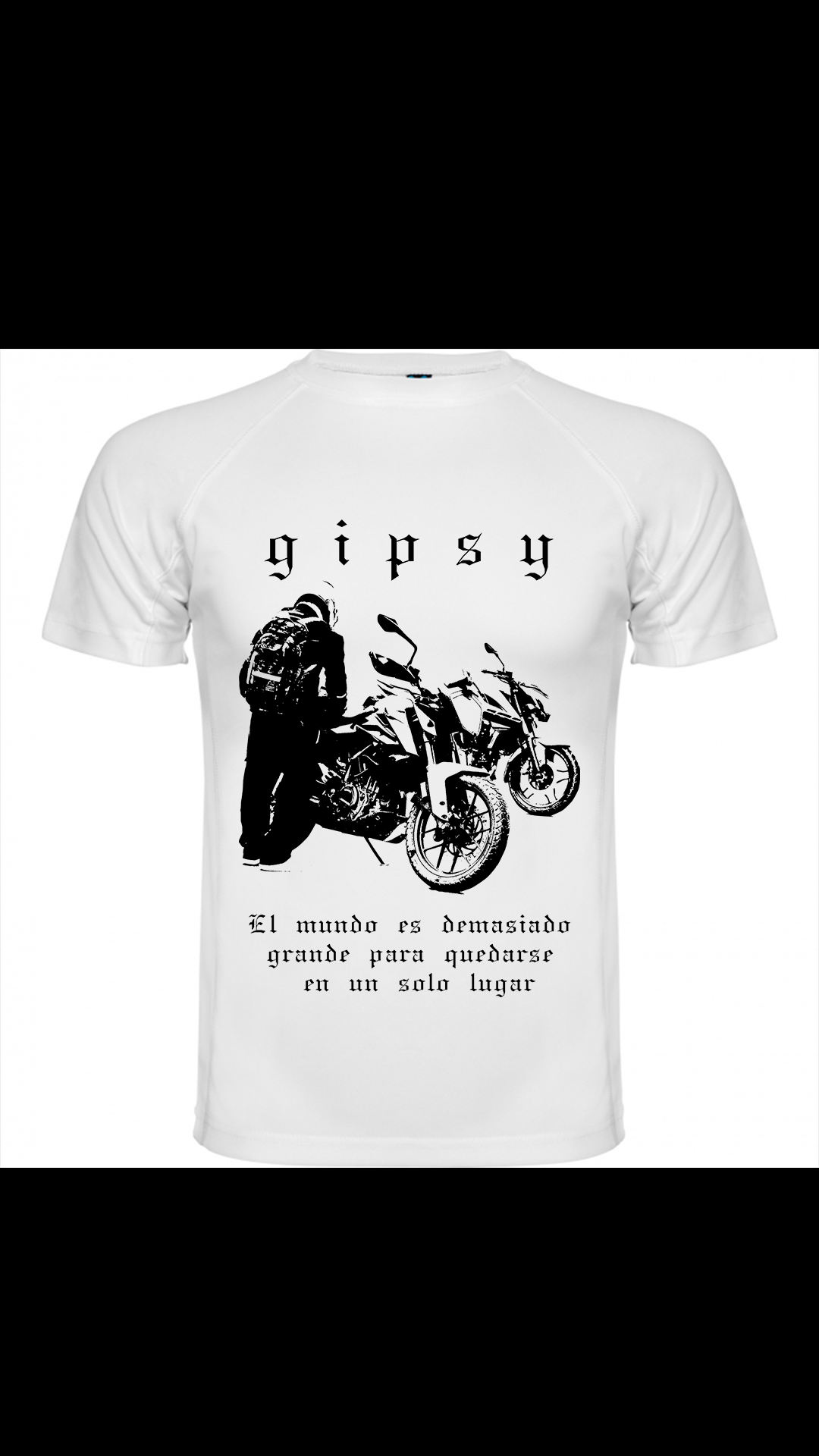 Polera gipsy deportiva blanca manga corta 100% poliéster piqué