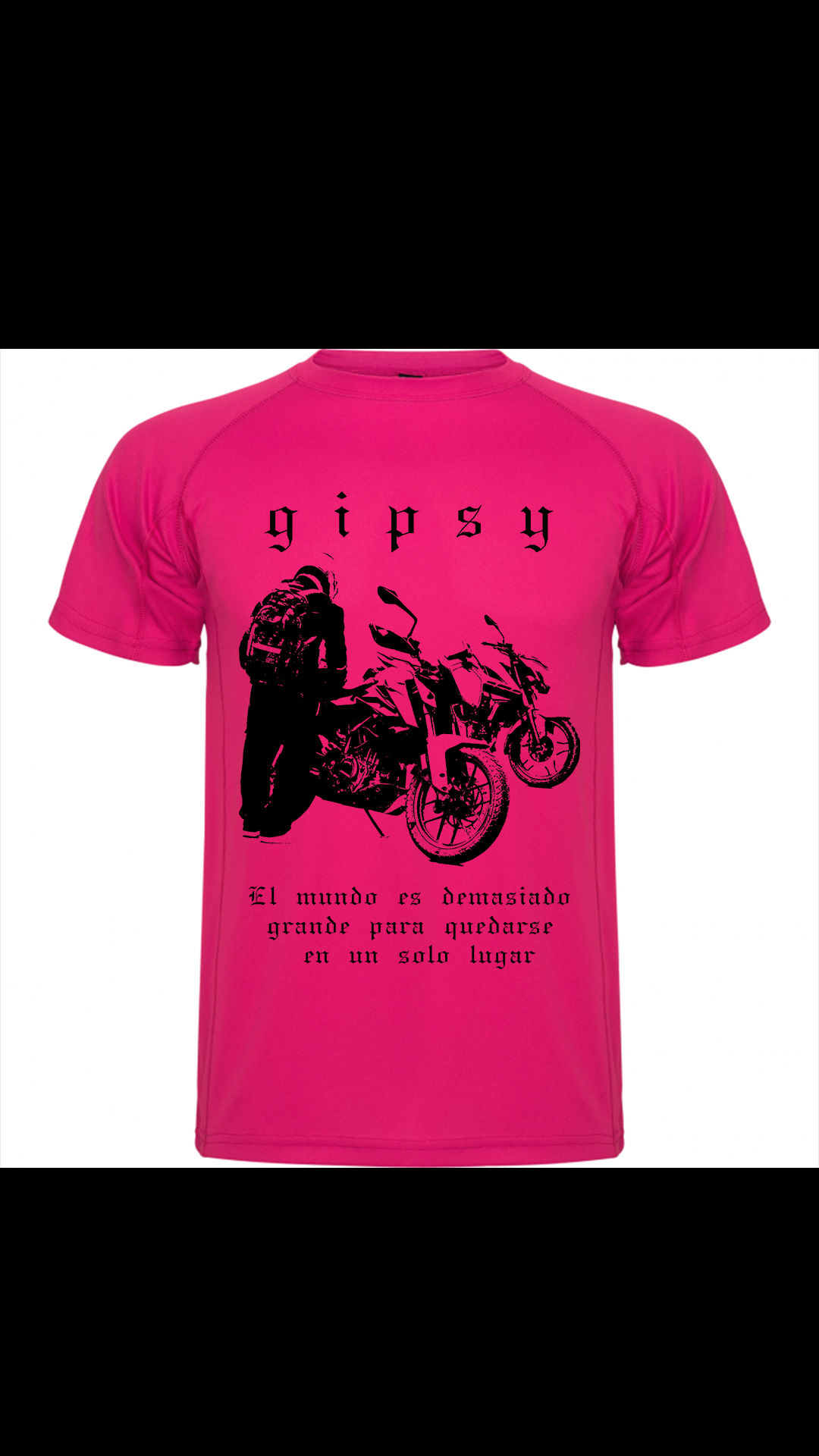 Polera gipsy deportiva naranja manga corta 100% poliéster piqué