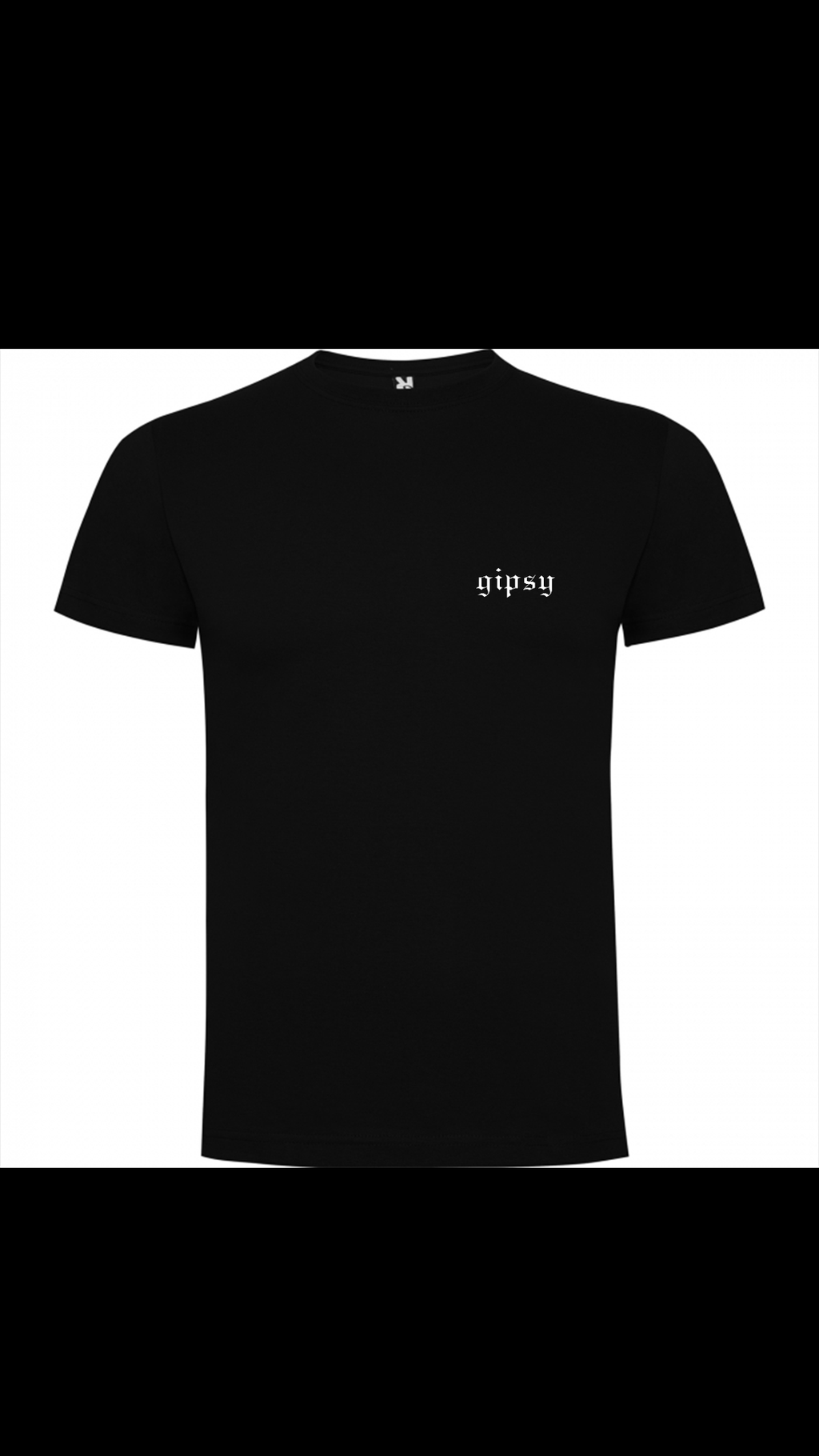Polera gipsy negra manga corta 100% algodón